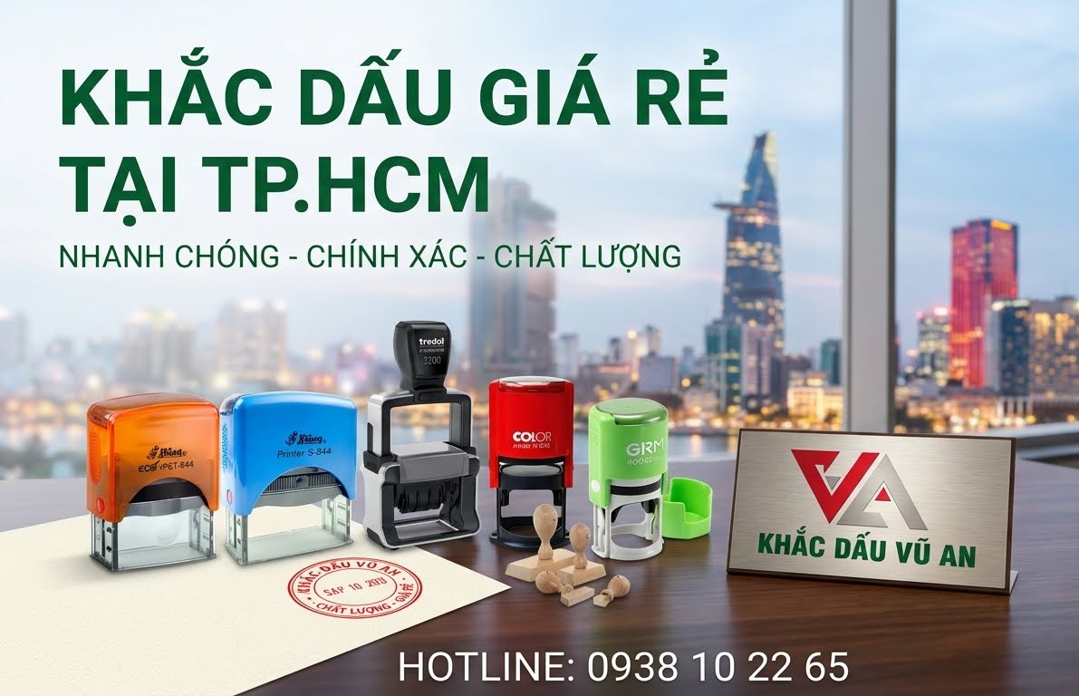 💰 KHẮC DẤU QUẬN 4 GIÁ RẺ NHẤT – CHỈ TỪ 80K, CÁN DẤU CHÍNH HÃNG. 🔥 XƯỞNG KHẮC DẤU QUẬN 4: GIÁ TẬN GỐC, KHÔNG QUA TRUNG GIAN.