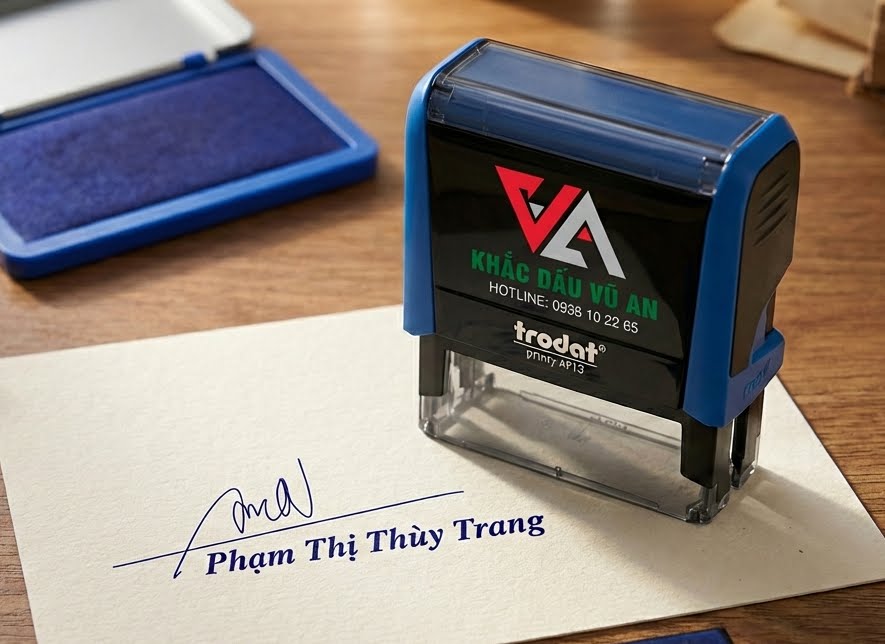 Chào bạn, nếu bạn đang tìm kiếm loại mộc dấu kết hợp cả Chữ Ký và Họ Tên trên cùng một con dấu (loại 2 trong 1), thì đây là giải pháp tiện lợi nhất để giải quyết đống giấy tờ