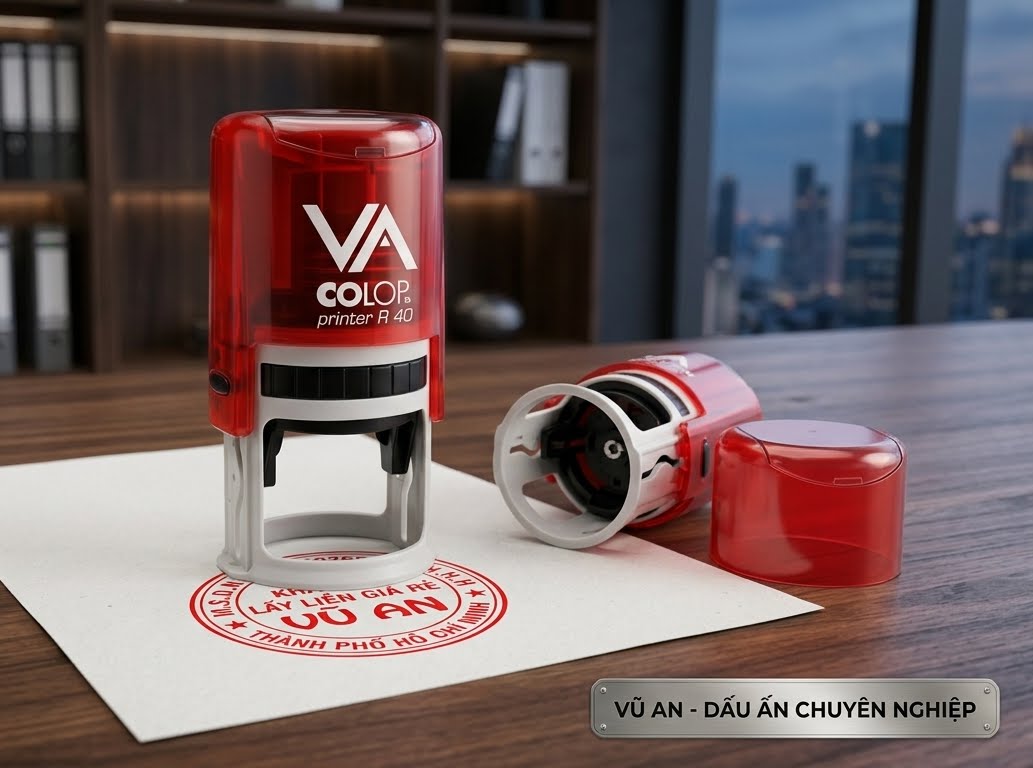 dịch vụ Khắc con dấu tròn của Khắc Dấu Vũ An